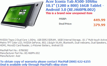 acer iconia a500